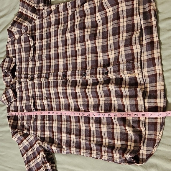 JACHS Men’s Brawny Long Sleeve Flannel Button Down Shirt Jacket Brown Grey XLT - Picture 14 of 16